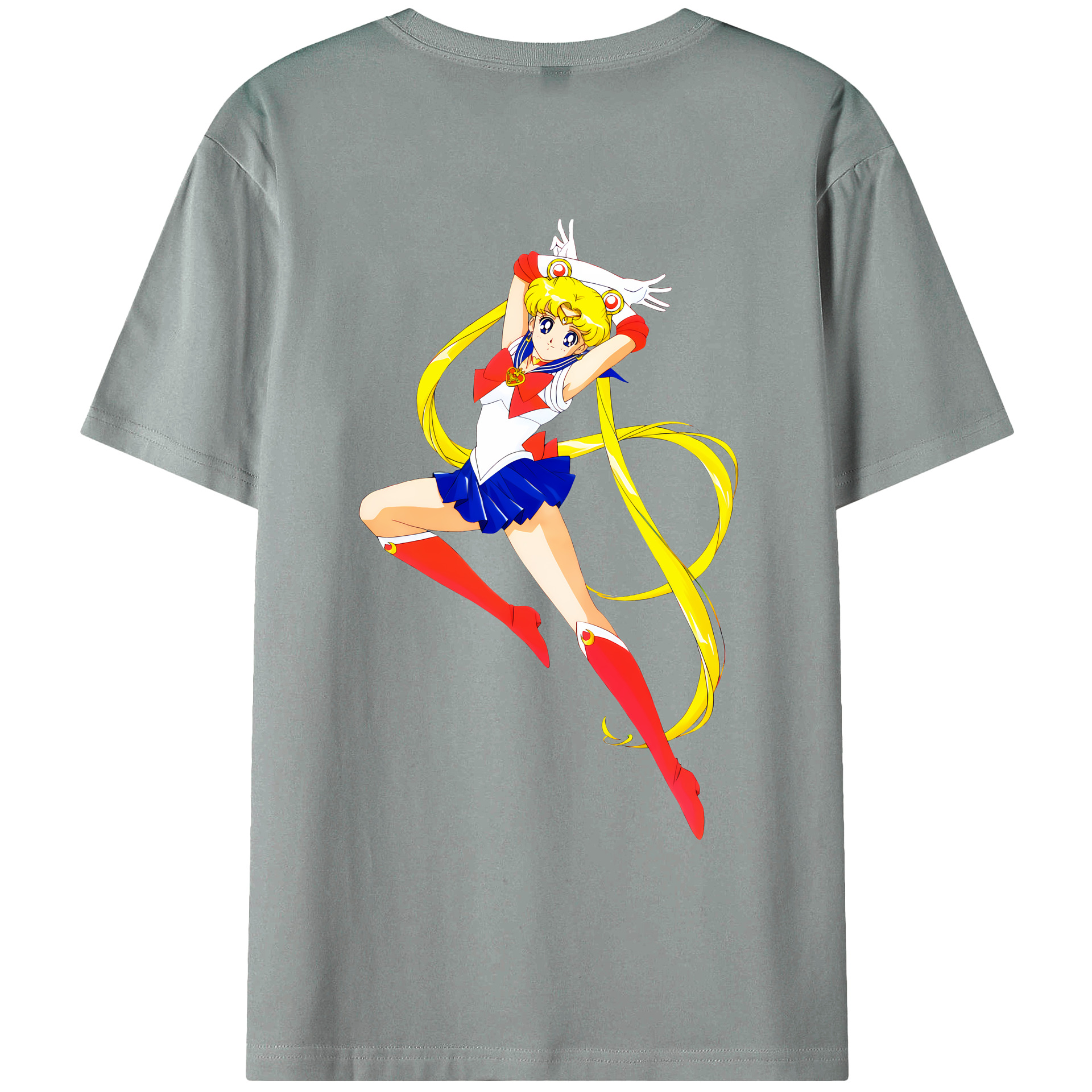 （画像用） 美少女戦士セーラームーン 月野 うさぎ つきの うさぎ Sailor Moon Tsukino Usagi 綿100％ メンズ半袖Tシャツ（バックプリント） 通気性